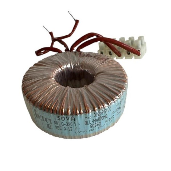 Toroide 50va pri 0-230v seg 0-12v